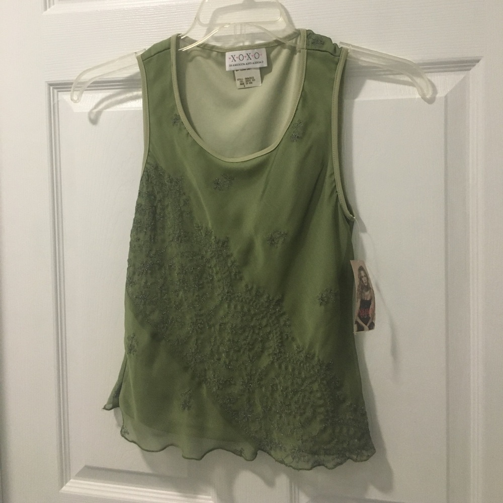 NWT XOXO GREEN TOP
